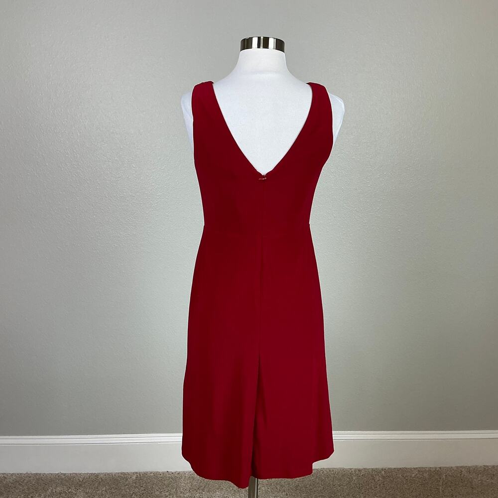 Ralph Lauren Embellished Chiffon Sleeveless A-Line Cocktail Dress Red Size 6P - Picture 6 of 12